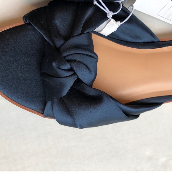 Stacia navy knotted satin slider mule sandals - Picture 5 of 7